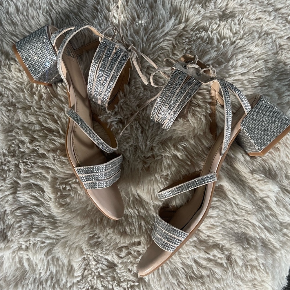 Gianni Bini Rhinestone Embellished Gorgeous Block Heels